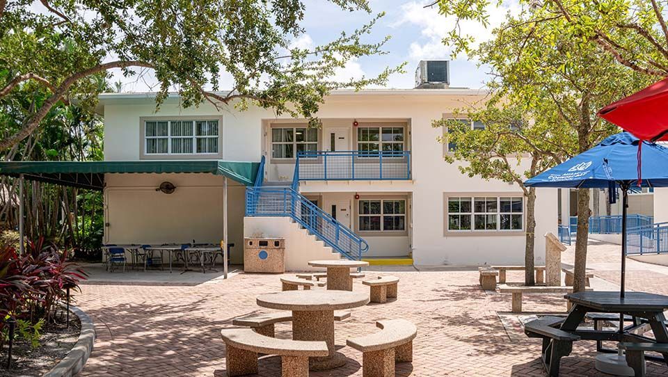 Courtyard and outdoor learning space on the MCDS campus