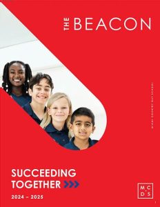 Cover of "The Beacon: Succeeding Together," an MCDS school publication