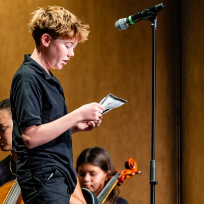 Students performing at classical concert