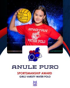 Anule Puro, Girls Varsity Water Polo Sportsmanship Award recipient