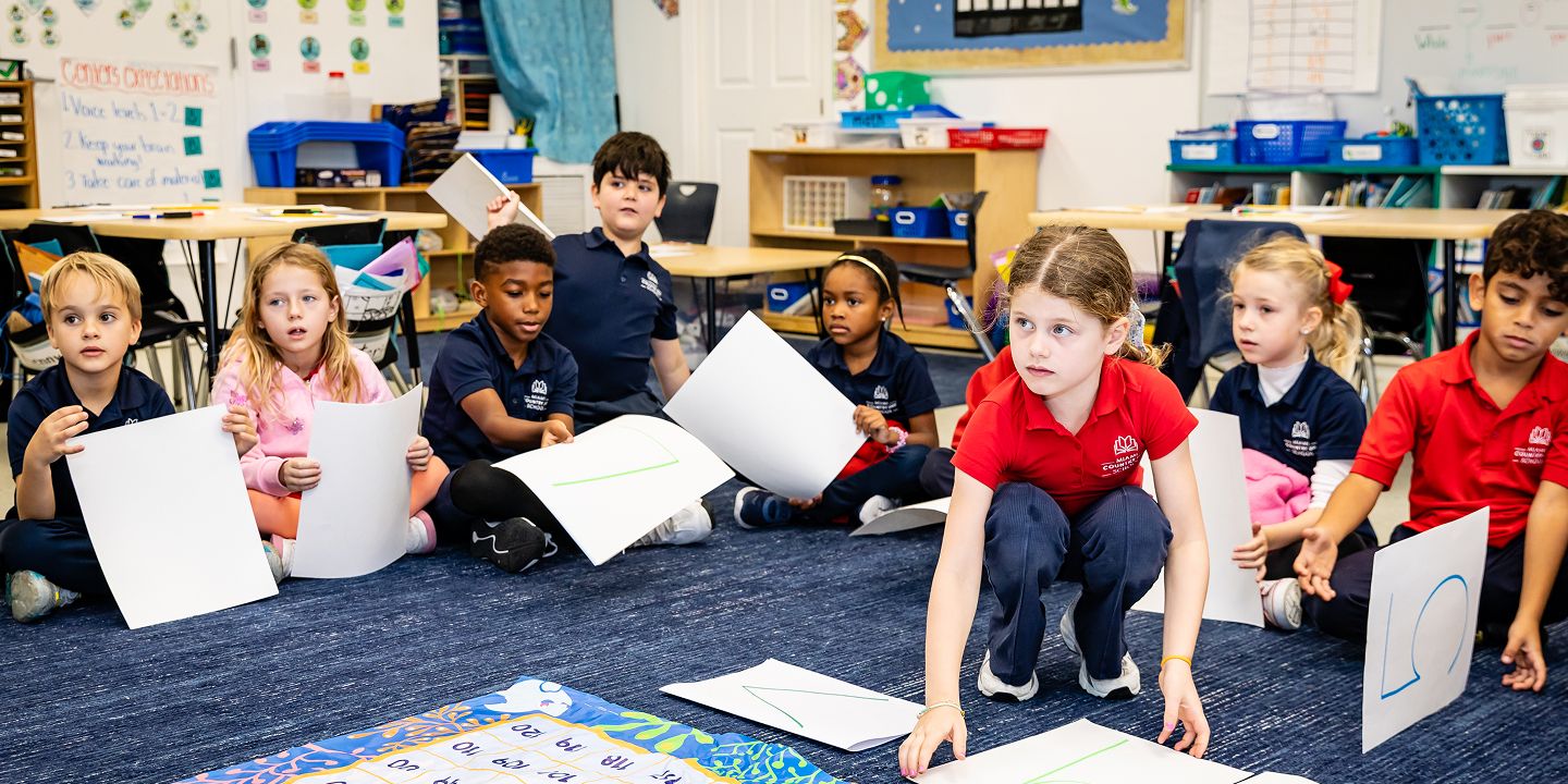 MCDS Lower School students participating in a classroom activity