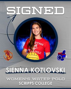 Sienna Kozlovski signing to play Women's Water Polo at Scripps College