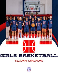 Girls Basketball team graphic celebrating their Regional Championship title