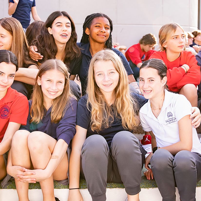 MCDS students posing together for a group photo