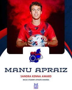 Manu Apraiz, Sandra Kenna Award recipient for MCDS Athletics