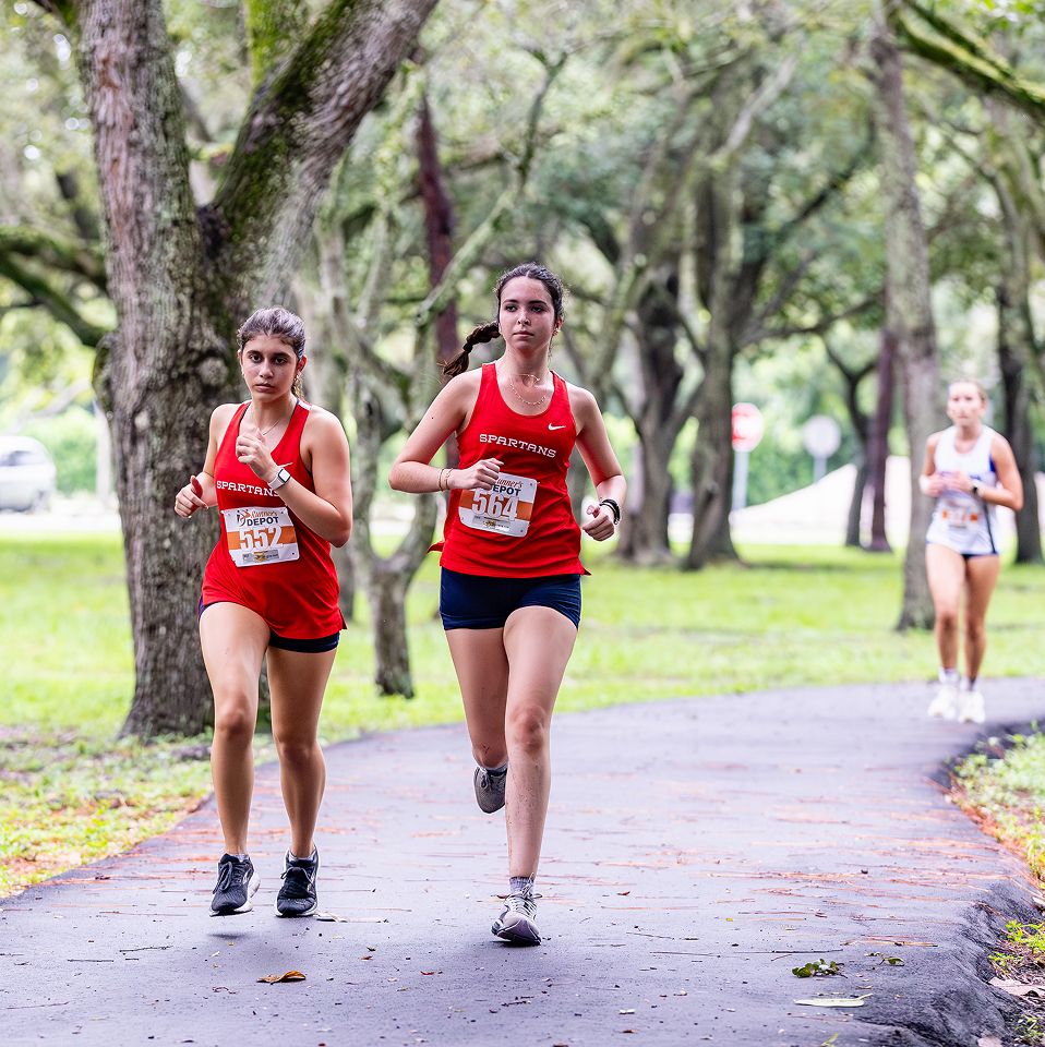 MCDS cross country runners competing on the course