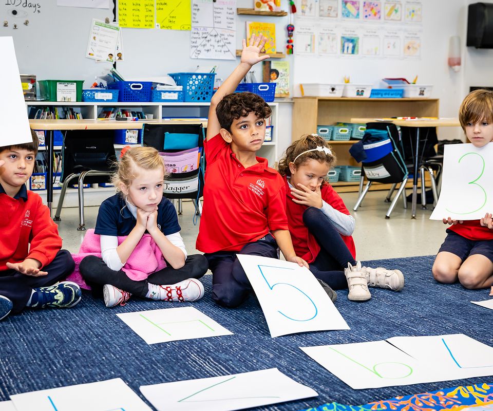 MCDS Lower School students working together in the classroom