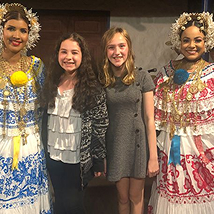 MCDS students in cultural attire for an Upper School event