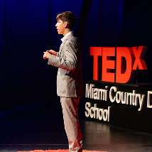 MCDS student giving a TEDx Miami Country Day School talk