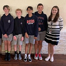 MCDS Upper School students posing together