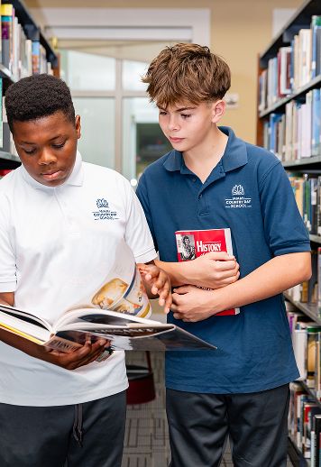 MCDS Middle School students studying together