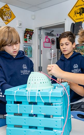 MCDS Middle School students engaged in a group activity