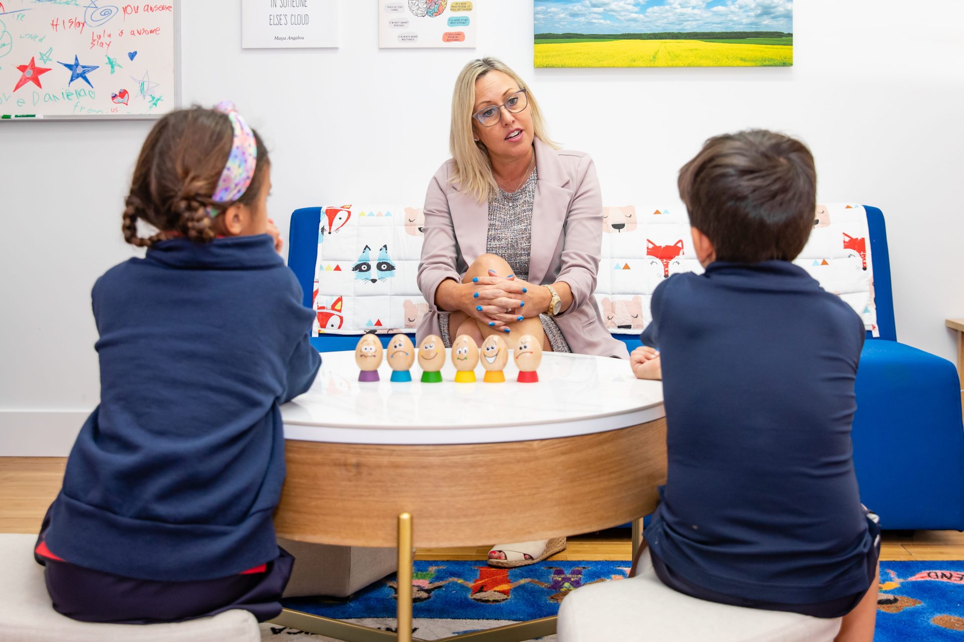 MCDS Early Childhood students participating in a classroom activity with a teacher