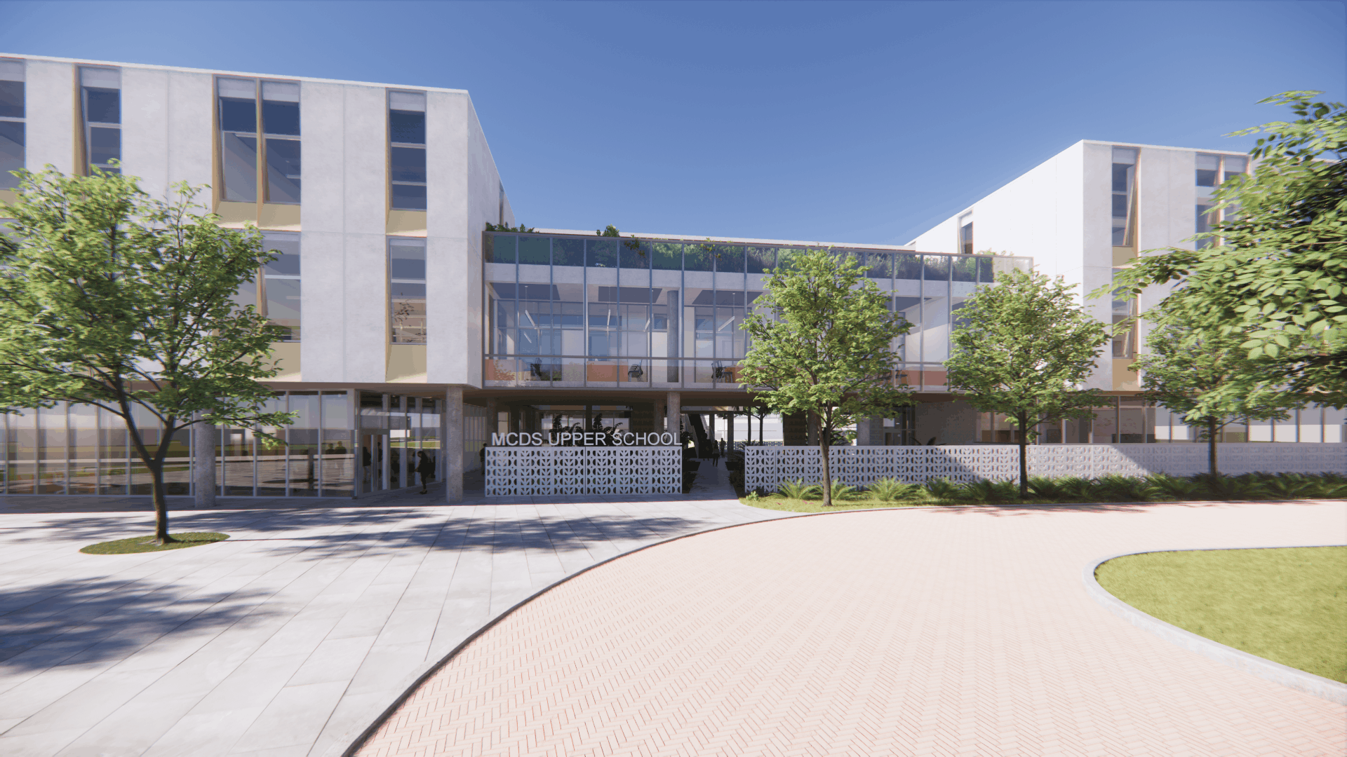 Architectural rendering of the new MCDS Upper School building