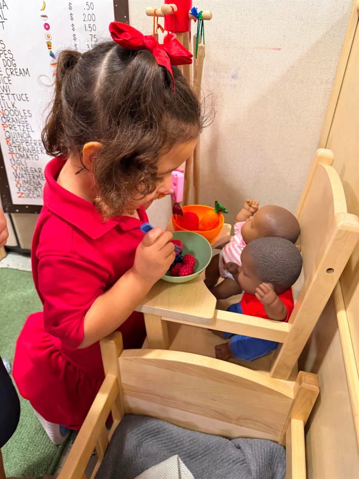Early Childhood students practicing healthy routines