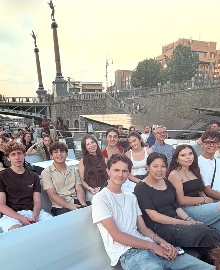 MCDS students on a boat during a GATEway trip