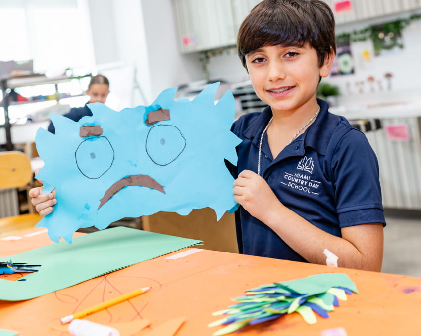 Lower School students engaged in an art activity