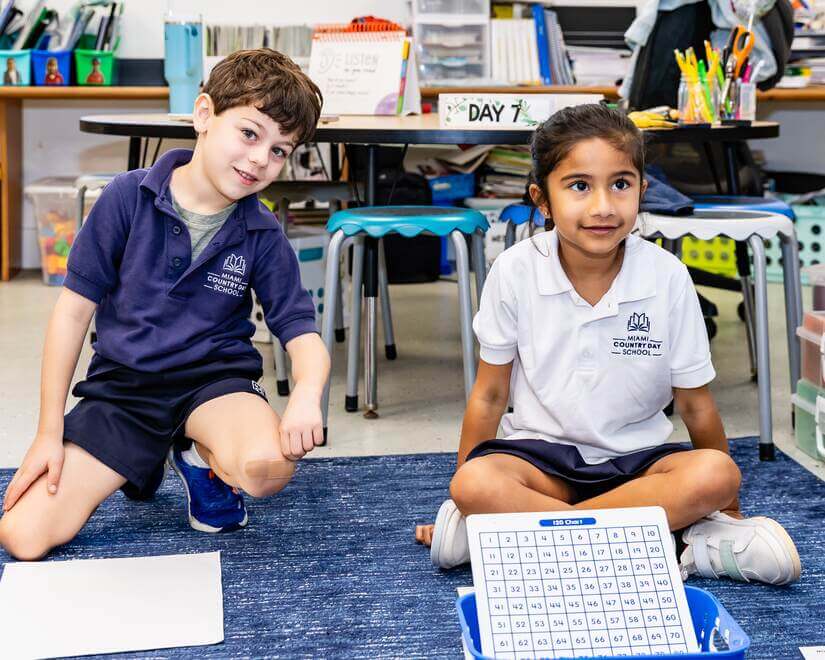 MCDS Lower School students working together during a classroom lesson