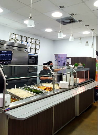 Main Cafeteria dining space at MCDS, part of SAGE Dining Services