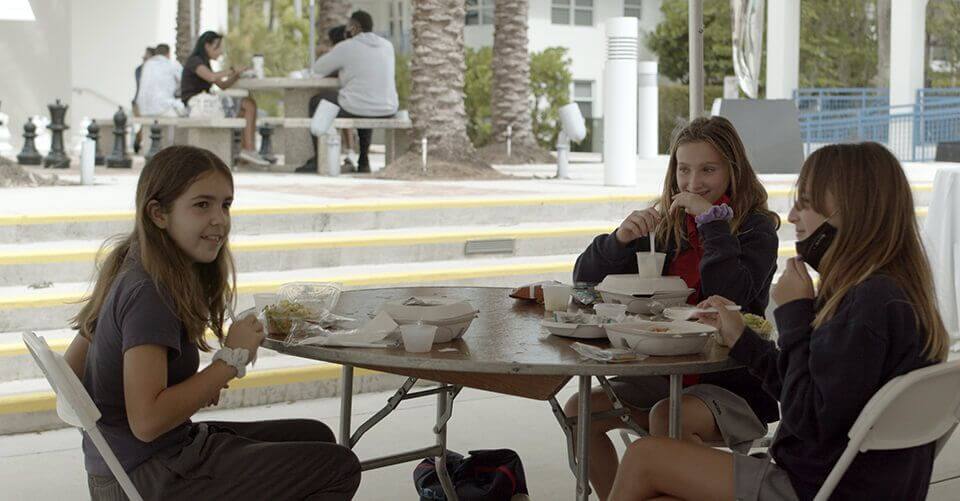 MCDS students dining together on campus